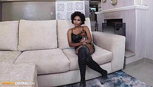 ebony model rides producer's jumbo cock after fake casting interview
