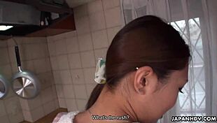 kyoka makimura teases with fingers then smokes lover's cock uncensored