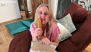 Private homemade POV dildo fisting prolapse with my fat curvy Czech milf wife huge saggy tits puffy pussy lips outdoor lingerie