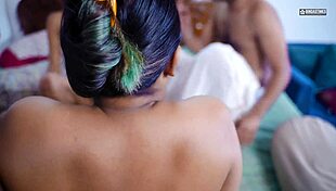 stepmom teaches stepdaughter grandpa threesome fuck with dirty hindi talk