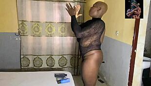 Nigerian blonde model teases with her oral skills