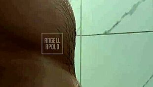 MASKED Tattoo Stud CUMS Hard with Shower TOY!