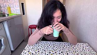 hey step-aunt, let me help you unwind after that trip 😏 family fun in kitchen💦