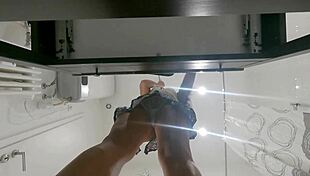 brunette petite babe strips panties to bare tight pussy ass