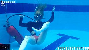 Ashlee rose in wet dress dives into horny underwater tease