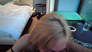 hotel cleaning lady gags on fat pig's throbbing cock deepthroat cumshot