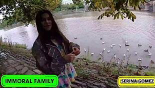 duck feeding flips to curvy brunette serina sucking dean's cock swallowing his thick cream