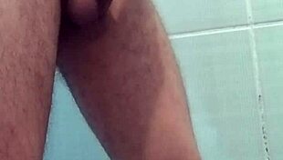 teen strokes massive cock to orgasm cumshot facial while bathing homemade