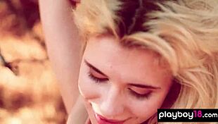 hey petite blonde angel sway shows juicy shaved pussy fruits outdoor 😘