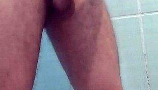 teen strokes massive cock to orgasm cumshot facial while bathing homemade
