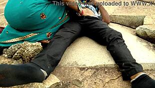 widow aunt takes stranger's huge cock deep in jungle public she rides creampie finish