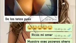 busty coworker heats up whatsapp chat then masturbates wildly on video call