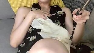 Korean-Style Japanese Shemale Masturbates
