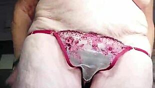 german granny stuffs hairy pussy deep with thick cucumber