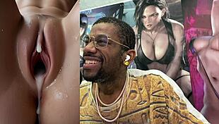whoa, big-titted ebony teen's tight pussy creampied by huge bbc after rough ass fuck!!