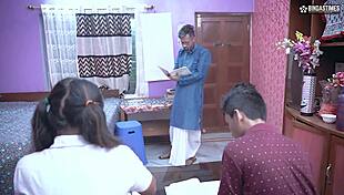 desi thick teacher dominates schoolgirl in hardcore anal threesome with slaps