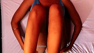 Cute brunette latina in blue dress spreads pussy for pov fuck suck anal doggystyle with big natural tits