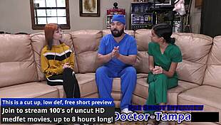 Dr tampa humiliates petite ditria roses in first shaved pussy gyno exam!