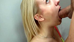 uhh real blonde teen 18+ gags on sloppy deepthroat facefuck from huge monster cock pov