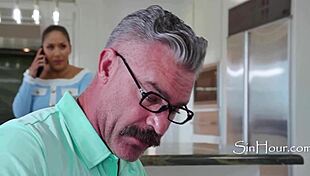 wifey's stepdaughter lilith grace gives charles dera taboo footjob with pretty toes