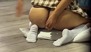 damn, i caught my stepdaughter fingering her tight asshole after school... now jerking to that big ass!