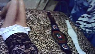 backstage porn shoot turns into glasses cam wrestling blowjob and full nelson sex