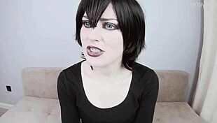 joi mavis dracula teases juicy clit legs small tits asking cum in tight pussy halloween