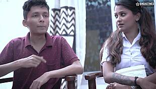 desi thick teacher dominates schoolgirl in hardcore anal threesome with slaps