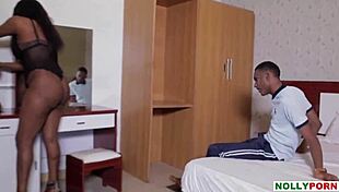 african sexy ebony babe seduces with pussy tease into hardcore fucking