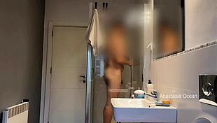 caught husband jerking to stepmom in bathroom so i joined the family voyeur fun