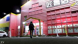 kinky crossdresser flaunts fishnets heels and miniskirt teasing in sex shop upskirt glory