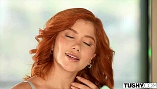 Tushy redhead Marina Gold hides wild anal cravings beneath innocent facade