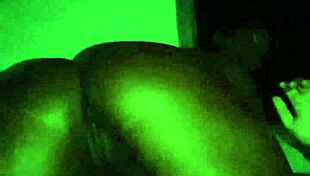 retro blue film flickers with vintage hardcore action in grainy haze