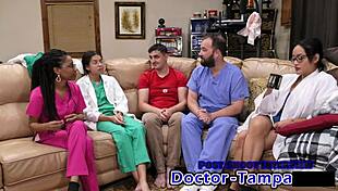 dr tampa gives aria nicole her 2023 yearly physical with feet, gaping and spreading backstage