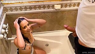 belle amore chugs stepdad pee deepthroating spit gagging shower slave