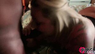 Blonde teacher fucks college intern bareback then films creampie for husband