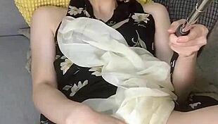 Korean-Style Japanese Shemale Masturbates