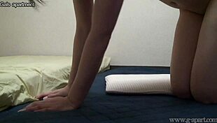cute japanese maria stretches naked in hidden cam yoga workout session