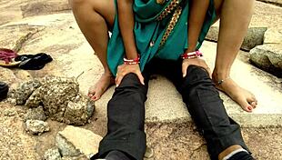 widow aunt takes stranger's huge cock deep in jungle public she rides creampie finish