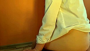 Stepsister tries brother's big cock bent over office desk