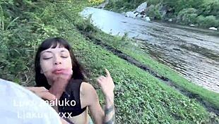 Skinny Latina Takes Monster BBC Anal Gaping in Forest Outdoors!