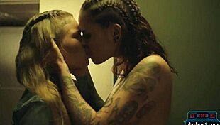 Lesbian Women Fight in Night Club Then Lick Pussies with Dildos and Fingers