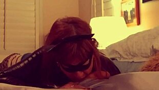 Granny Catwoman Devours Batman's Cock In Fishnet Corset