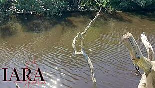 sexy latina with natural tits fucks bbc outdoors in sheer red