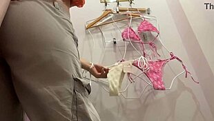 hot latina tries on bikini outdoors, perfect tits and big ass on display