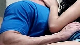cute brazilian teen kisses fit guy passionately!