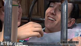 my clamped tits ache from rough toy pussy shoveling