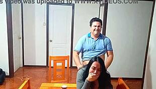 Surprised Stepmom's Table Temptation Beckons