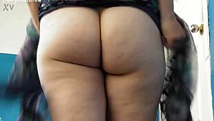 Hairy Mature's Sheer Dress Teases Outdoor View