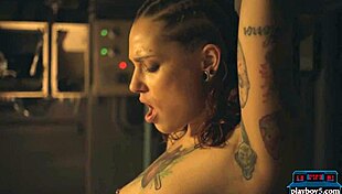 Lesbian Women Fight in Night Club Then Lick Pussies with Dildos and Fingers